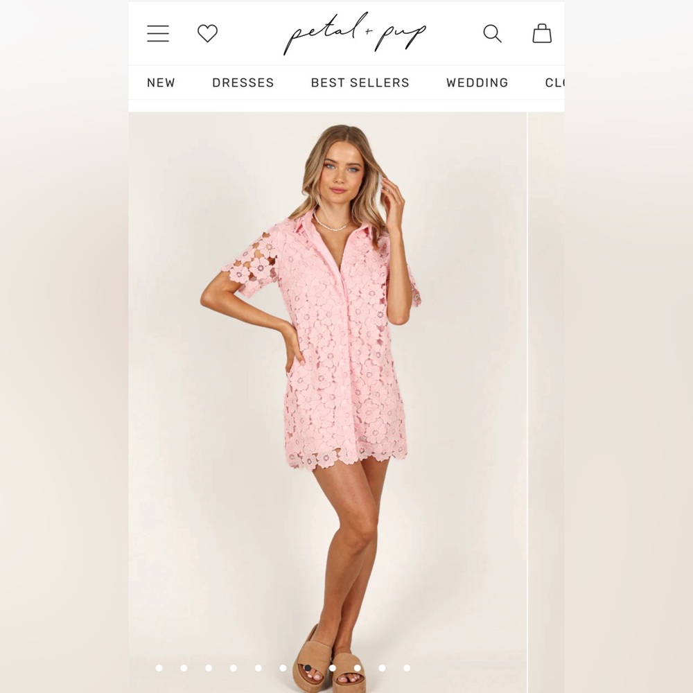 Petal and Pup Tallie Button Up Mini Dress-PINK